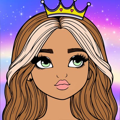 a realistic girl with a crown on