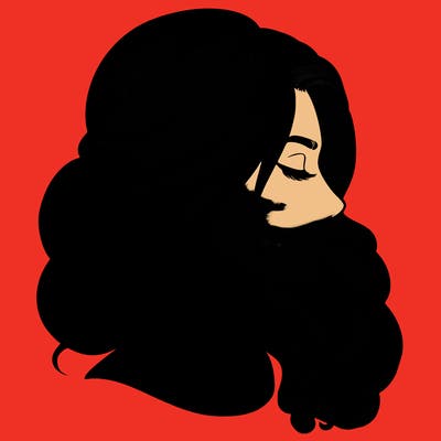 realistic woman's head & hair