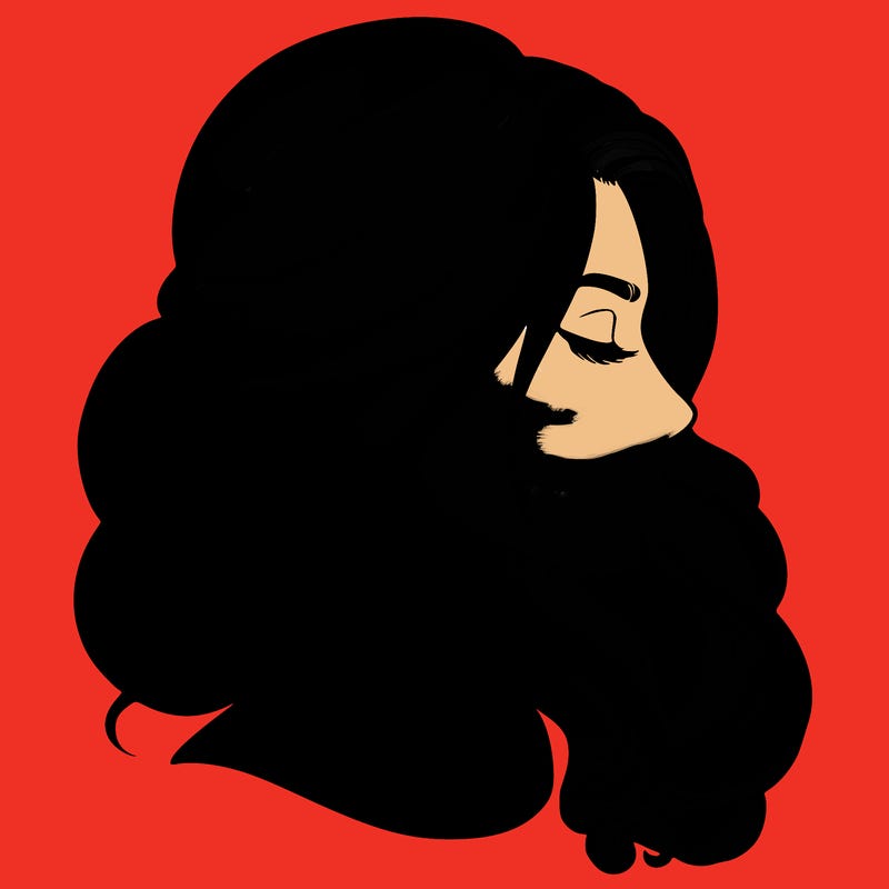 realistic woman's head & hair