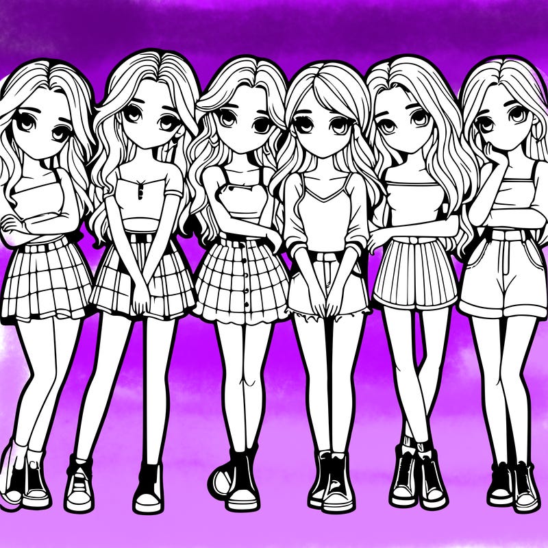 a group of girls realistic