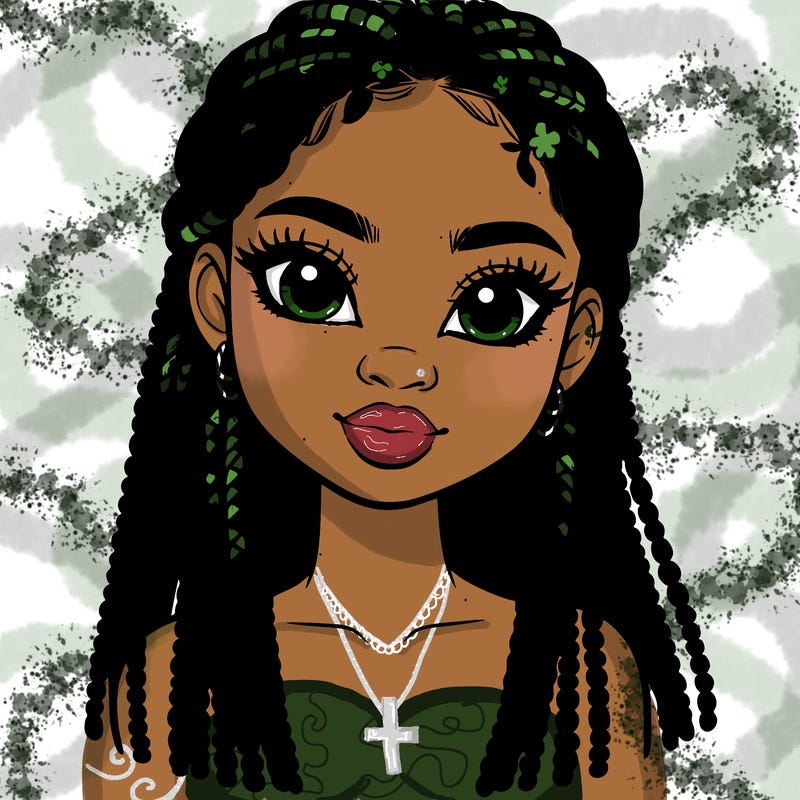 a realistic black girl with braids