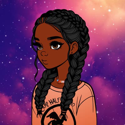 realistic girl with braids