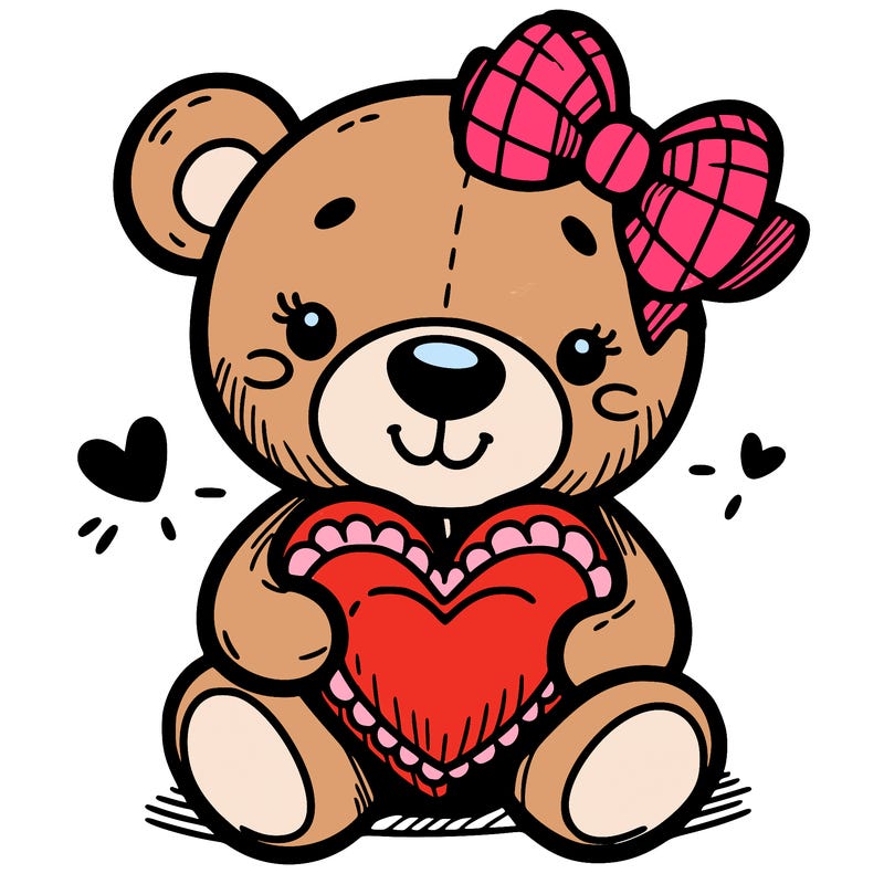teddy bear hugging a heart