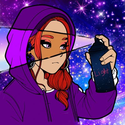 a realistic girl, spray painting