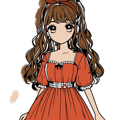 realistic girl with dress