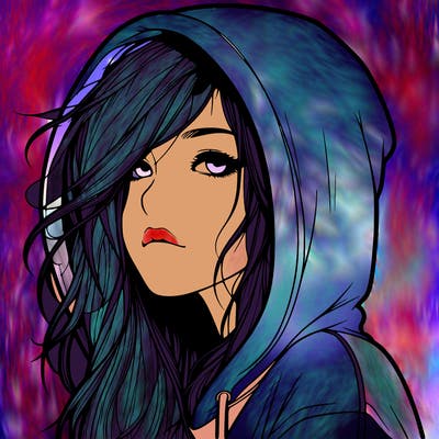 realistic girl with hoodie on