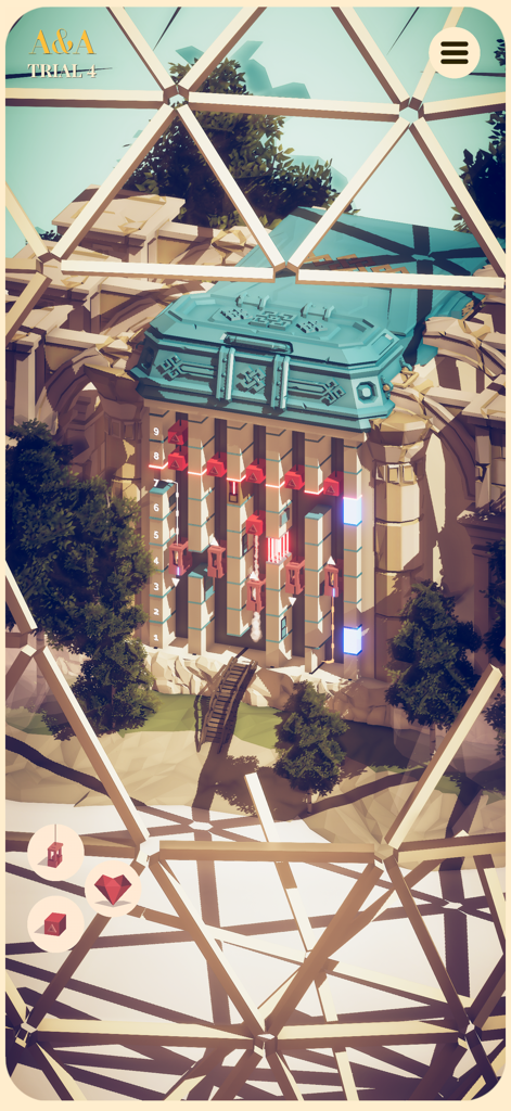 The Valley of the Architects - Diorama puzzle isométrique avec mécanique d'ascenseur dans le jeu La Vallée des Architectes