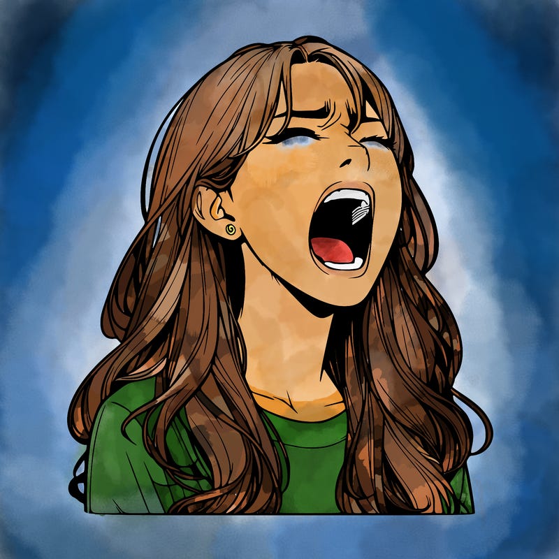 screaming realistic, girl