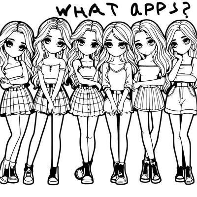 a group of girls realistic