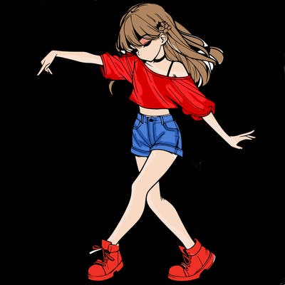 realistic girl danceing