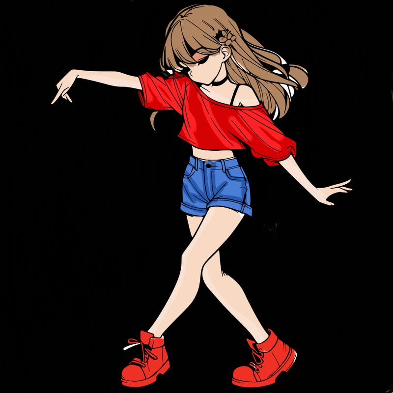 realistic girl danceing