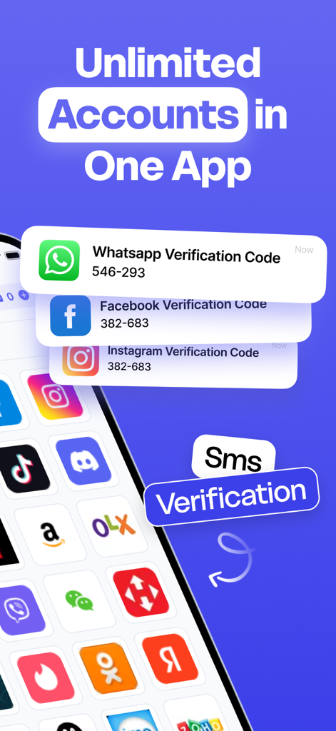 Virtual Number -SMSVia - SMS verification codes for multiple social media accounts on SMSVia app