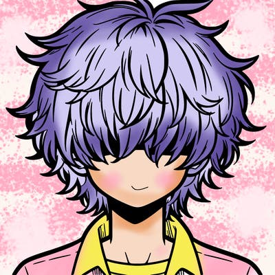 manga boy fluffy hair covering his eyes