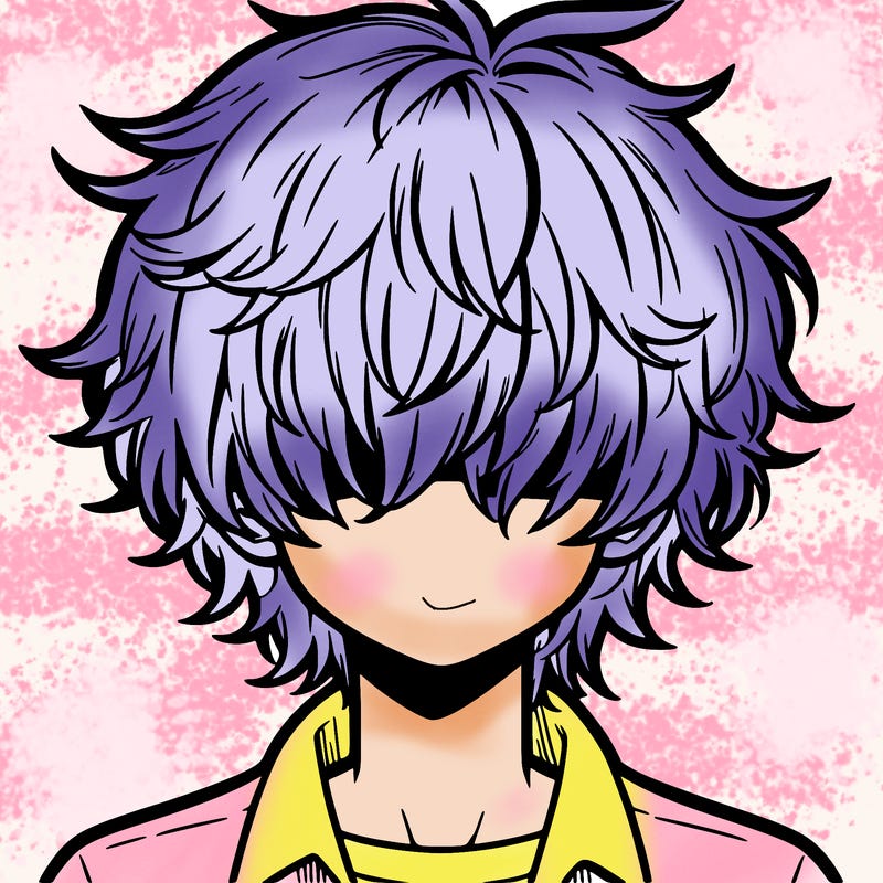 manga boy fluffy hair covering his eyes