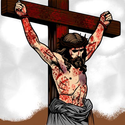 jesus realistic on the cross