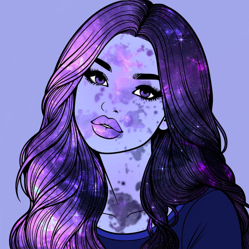 realistic girl with hair on her hair and lips