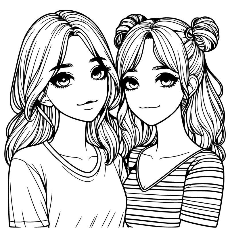 two girls realistic
