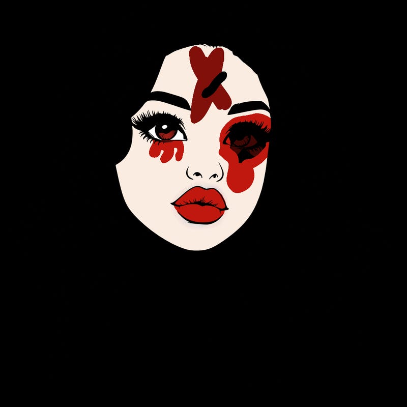 realistic girl with wavy hair and lips