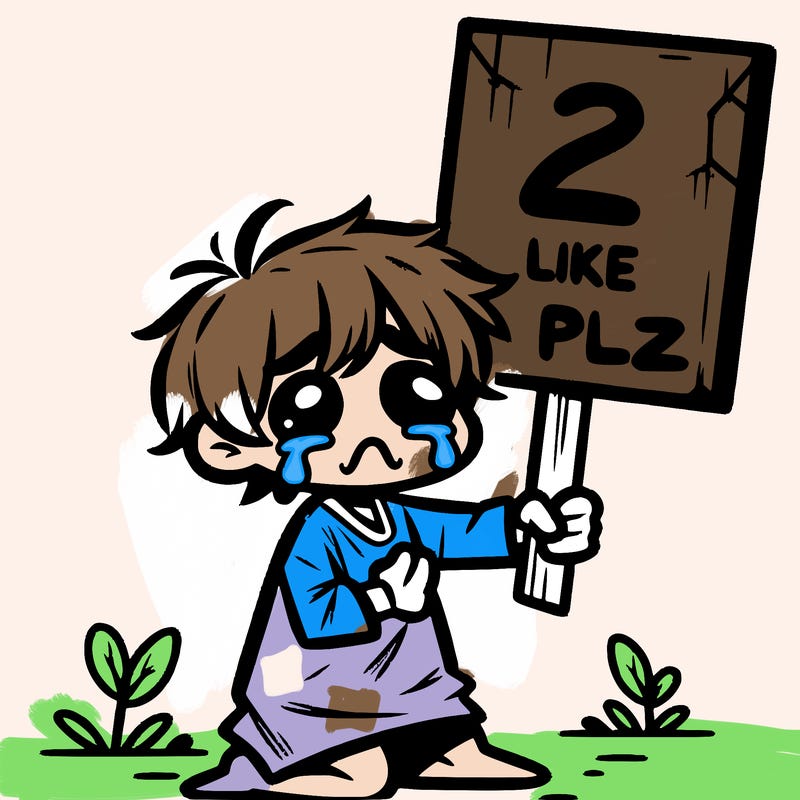 small poor toddler crying with sign that says 2 like plz