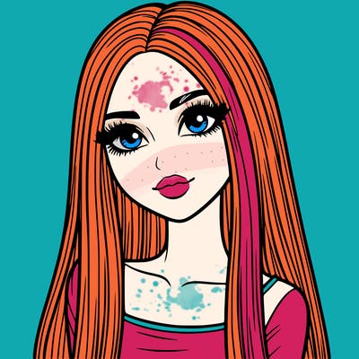 realistic girl with straight and long hair