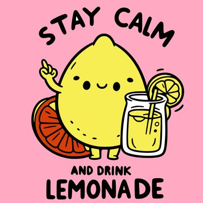 stay calm and drink lemonade