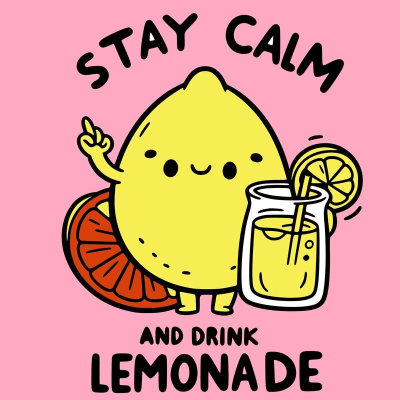 stay calm and drink lemonade