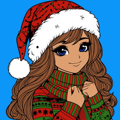 realistic christmas girl