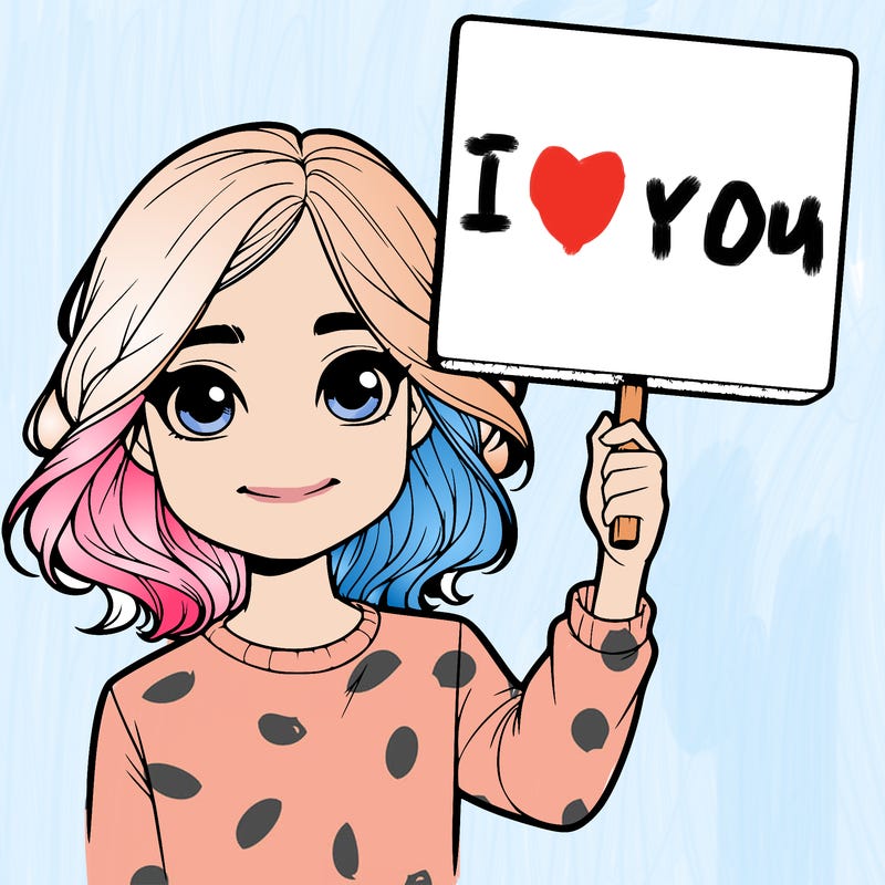 realistic girl holding up a sign