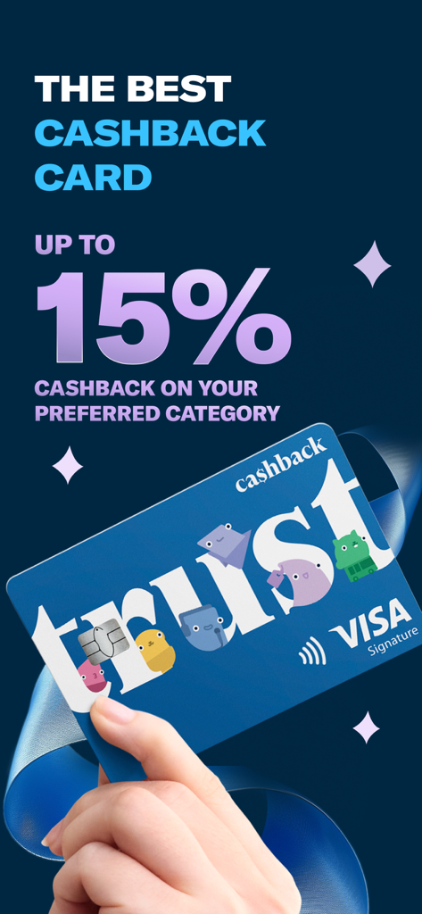 Promotion de la carte Visa Trust Bank SG offrant jusqu'à 15 % de cashback sur les catégories préférées