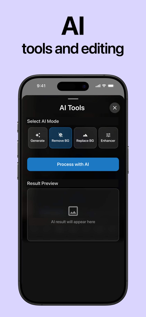 AI Background Removerㅤ - Interface do aplicativo Removedor de Fundo IA mostrando várias ferramentas de IA como remoção de fundo e aprimoramento de fotos