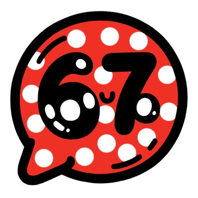 bubble that says 67