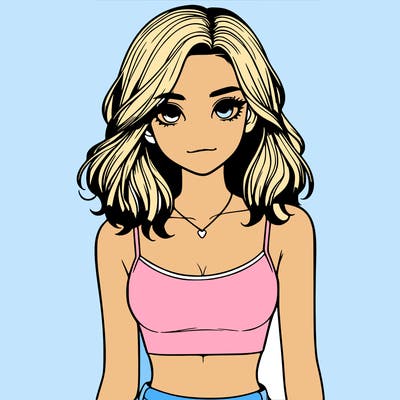 realistic girl with crop top