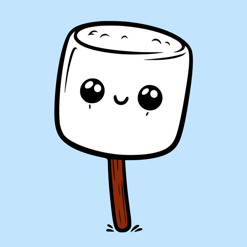 marshmallow on a stick