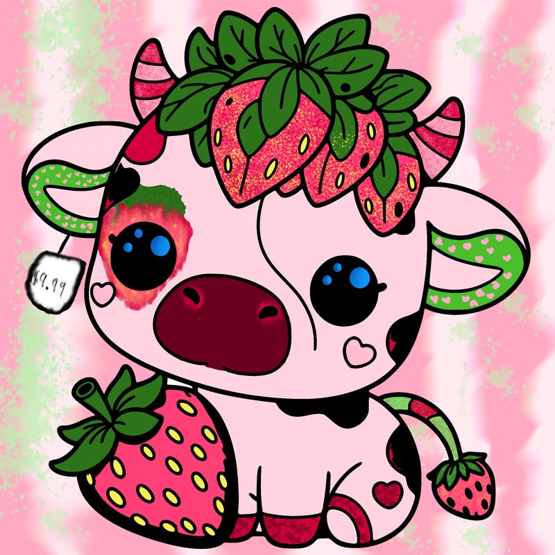 cute strawberry cow