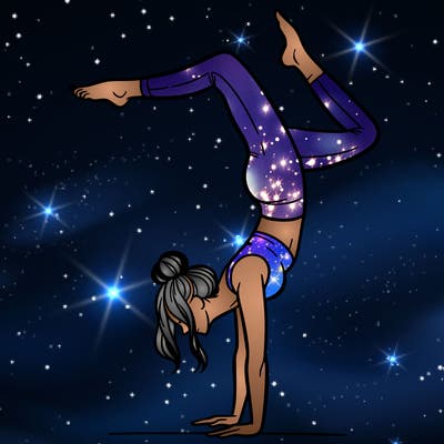 a woman doing a handstand