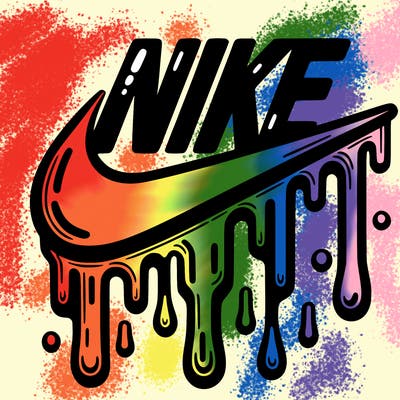 dripping nike logo