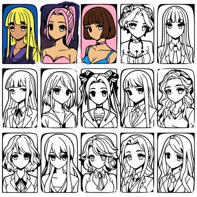 girls that look diffrent anime