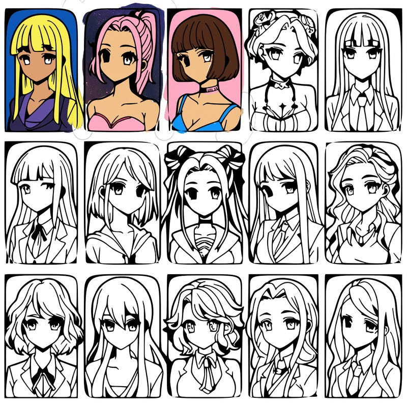 girls that look diffrent anime