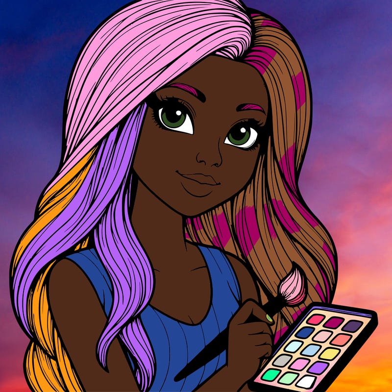 realistic girl with a paintbrush