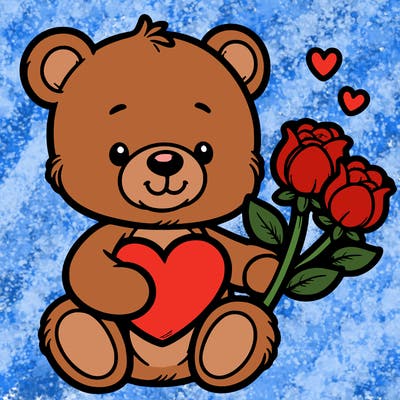 teddy bear a holding heart