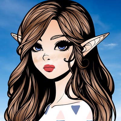 elf girl realistic dark fantasy