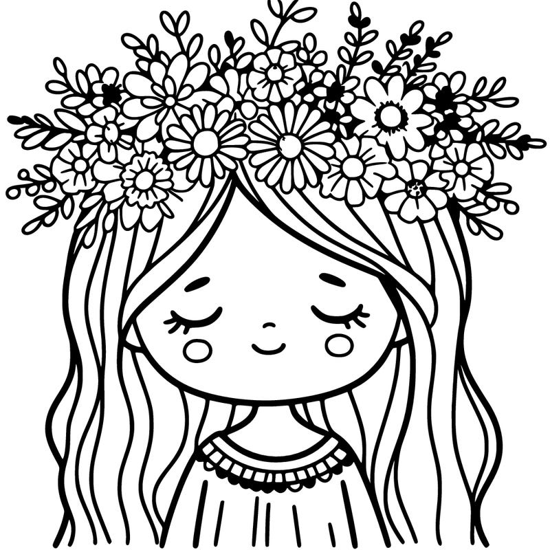 girl with flowers crown