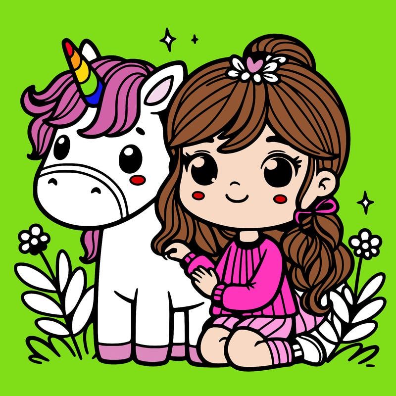 girl with unicorn