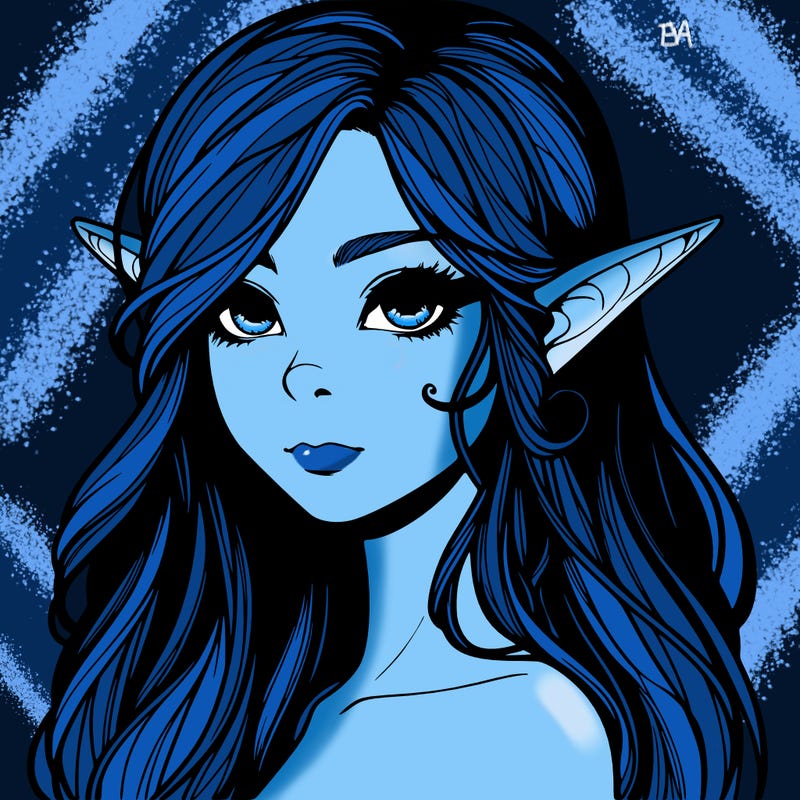 elf girl realistic dark fantasy