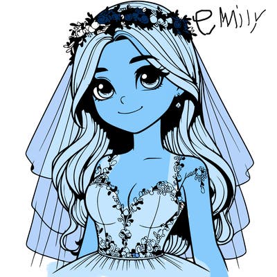 realistic girl in a wedding dress