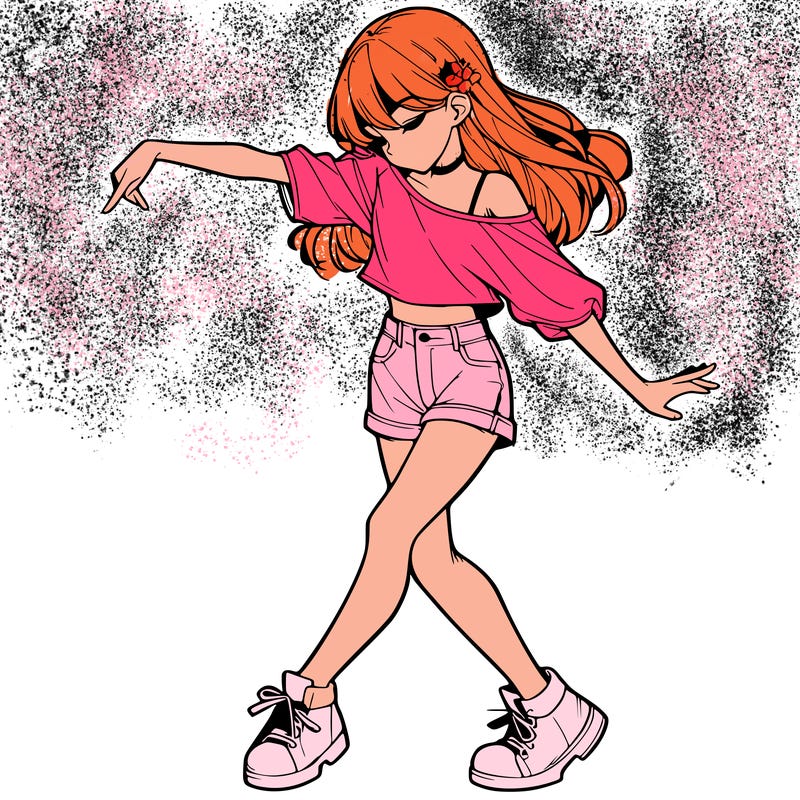 realistic girl danceing