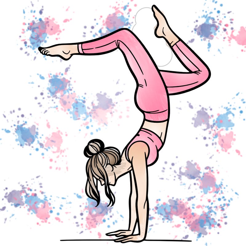 a woman doing a handstand