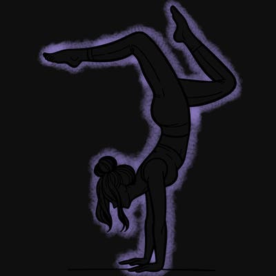 a woman doing a handstand