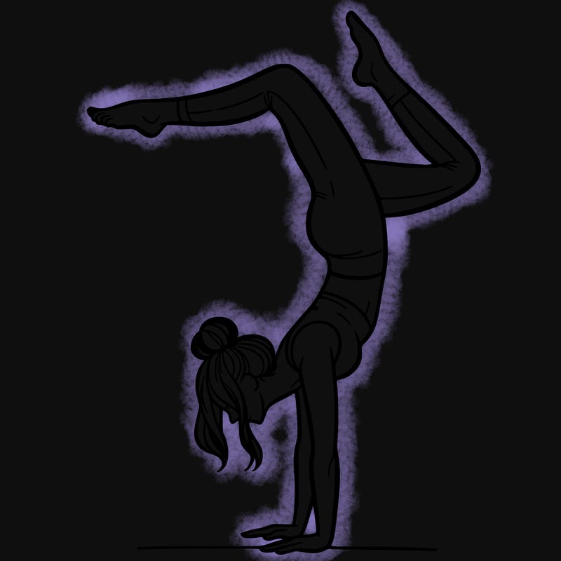 a woman doing a handstand