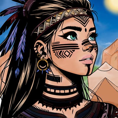 realistic tribal manga woman